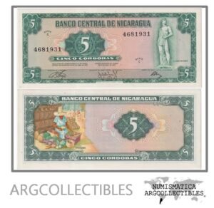 Nicaragua Billete 5 Cordobas 1972 P-122 UNC