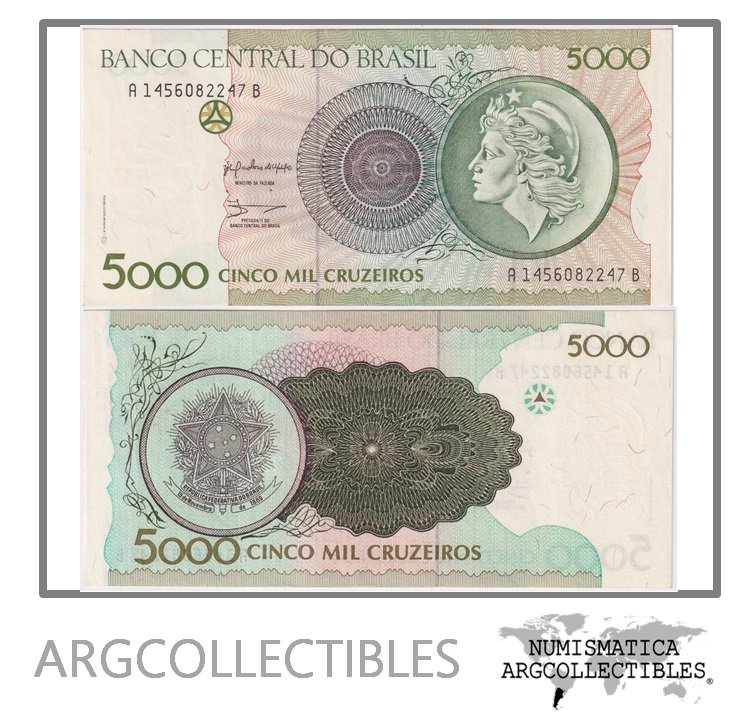 Brasil Billete 5.000 Cruzeiros 1990 P-227/C-222* UNC