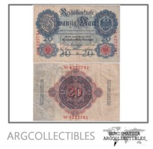 Alemania Billete 20 Marcos 1914 P-46a VF
