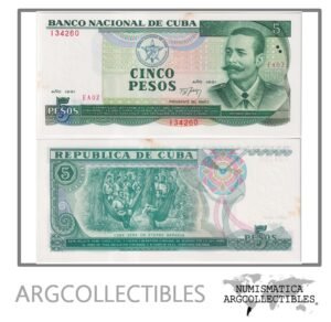 Cuba Billete 5 Pesos 1991 P-108 AU