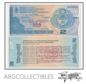 Argentina Billete 2 pesos 2001 EC-242 UNC (Chaco Quebracho) (Cancelado)