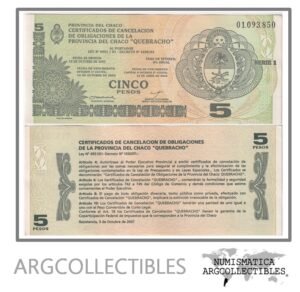 Argentina Billete 5 pesos 2001 EC-245 AU (Chaco Quebracho)