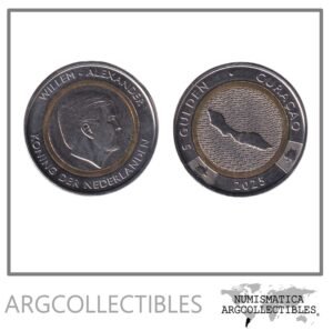 Curacao Moneda 5 Gulden 2025 Trimetalica UNC