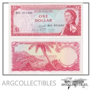 Caribe del Este Billete 1 Dolar 1965 P-13f(2) AU