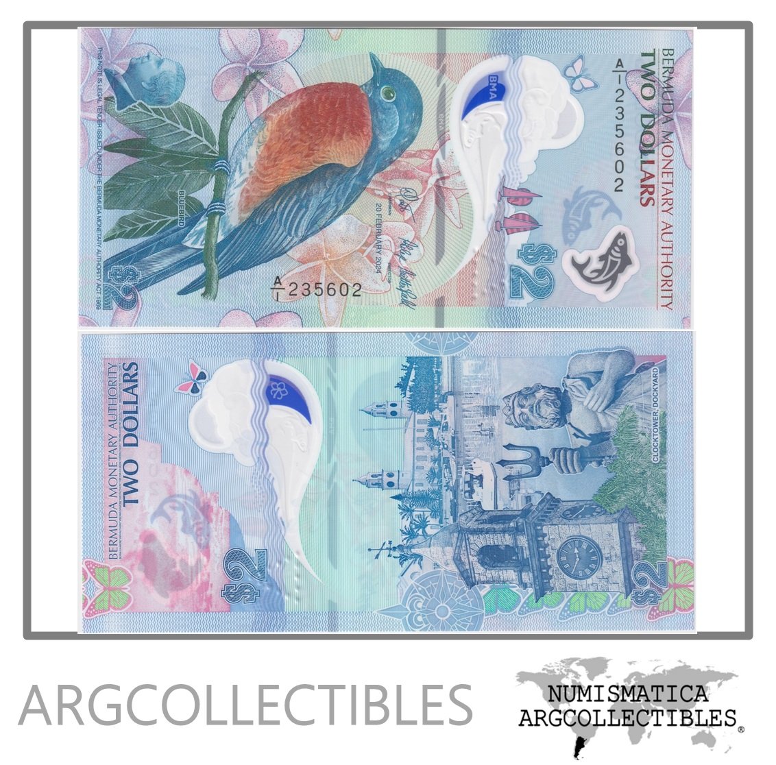 Bermuda Billete 2 Dolares 2024 P-63 AU (Polimero)