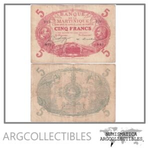 Martinica Billete 5 Francos 1903 P-6A VF
