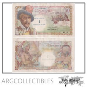 San Pierre y Miquelon Billete 1 Nuevo Franco 1961 P-31 VF+