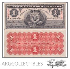 Guatemala Billete 1 Peso 1923 P-S-153b XF+ (Banco Internacional)