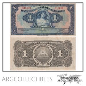 Nicaragua Billete 1 Cordoba 1938 P-63b VF+