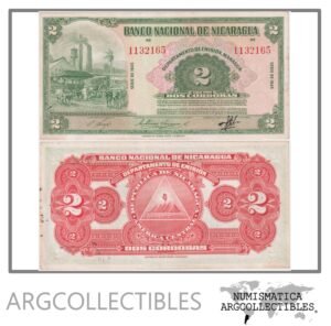 Nicaragua Billete 2 Cordobas 1945 P-92b AU