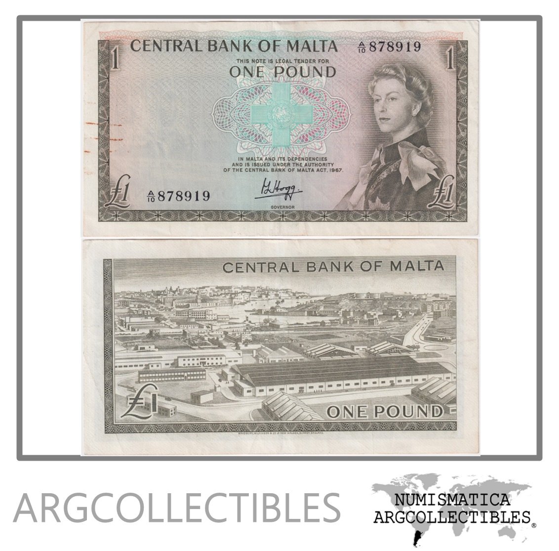 Malta Billete 1 Pound 1969 P-29 XF-