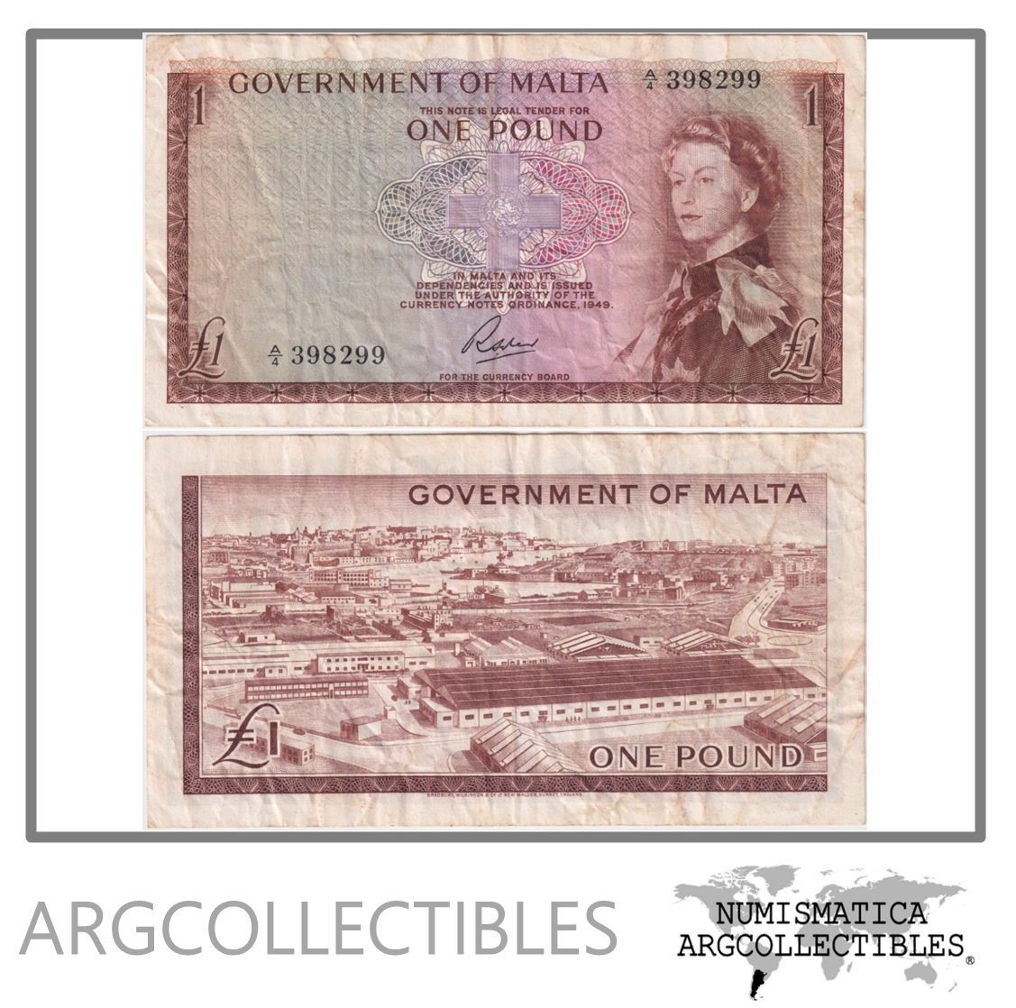 Malta Billete 1 Pound 1963 P-26 VF
