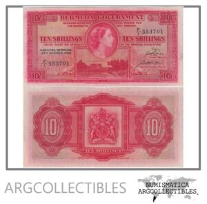 Bermuda Billete 10 Shillings 1952 P-19a XF+