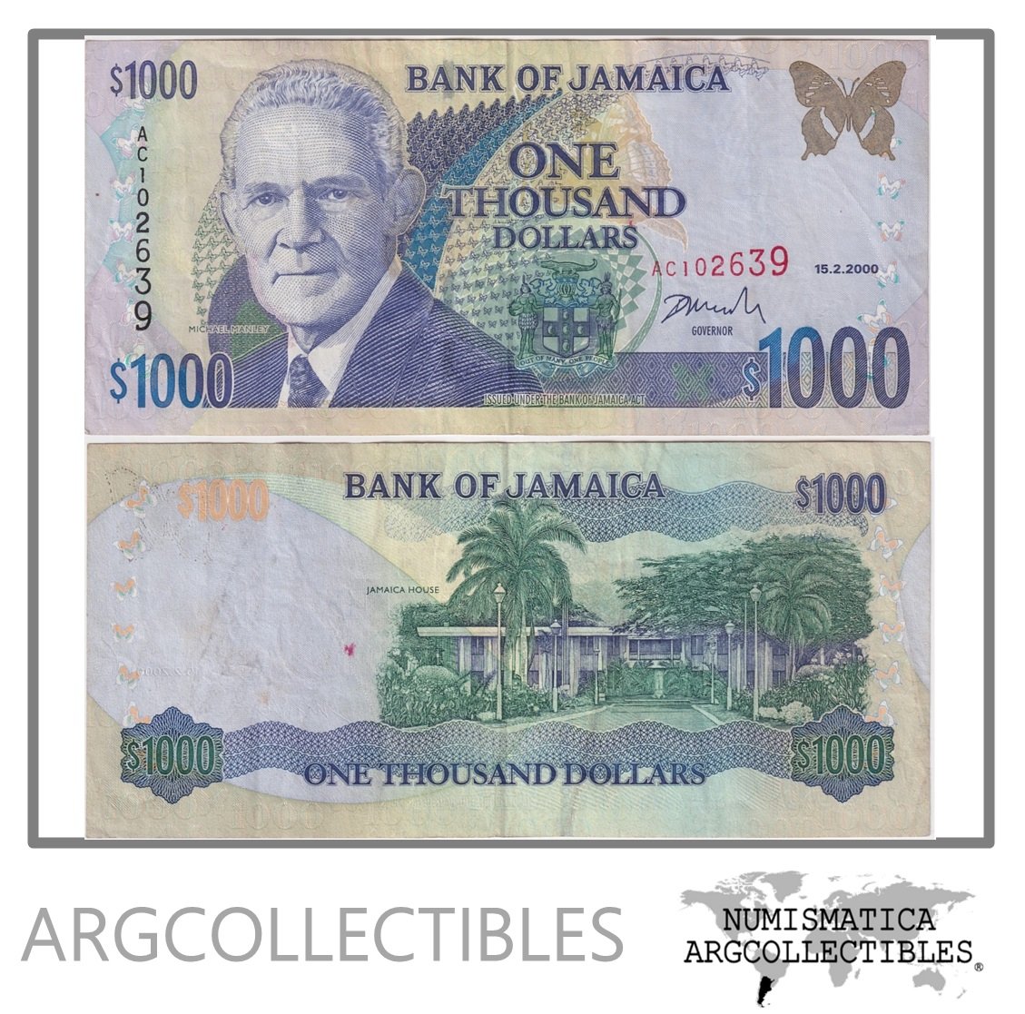 Jamaica Billete 1.000 Dolares 2000 P-78a VF+