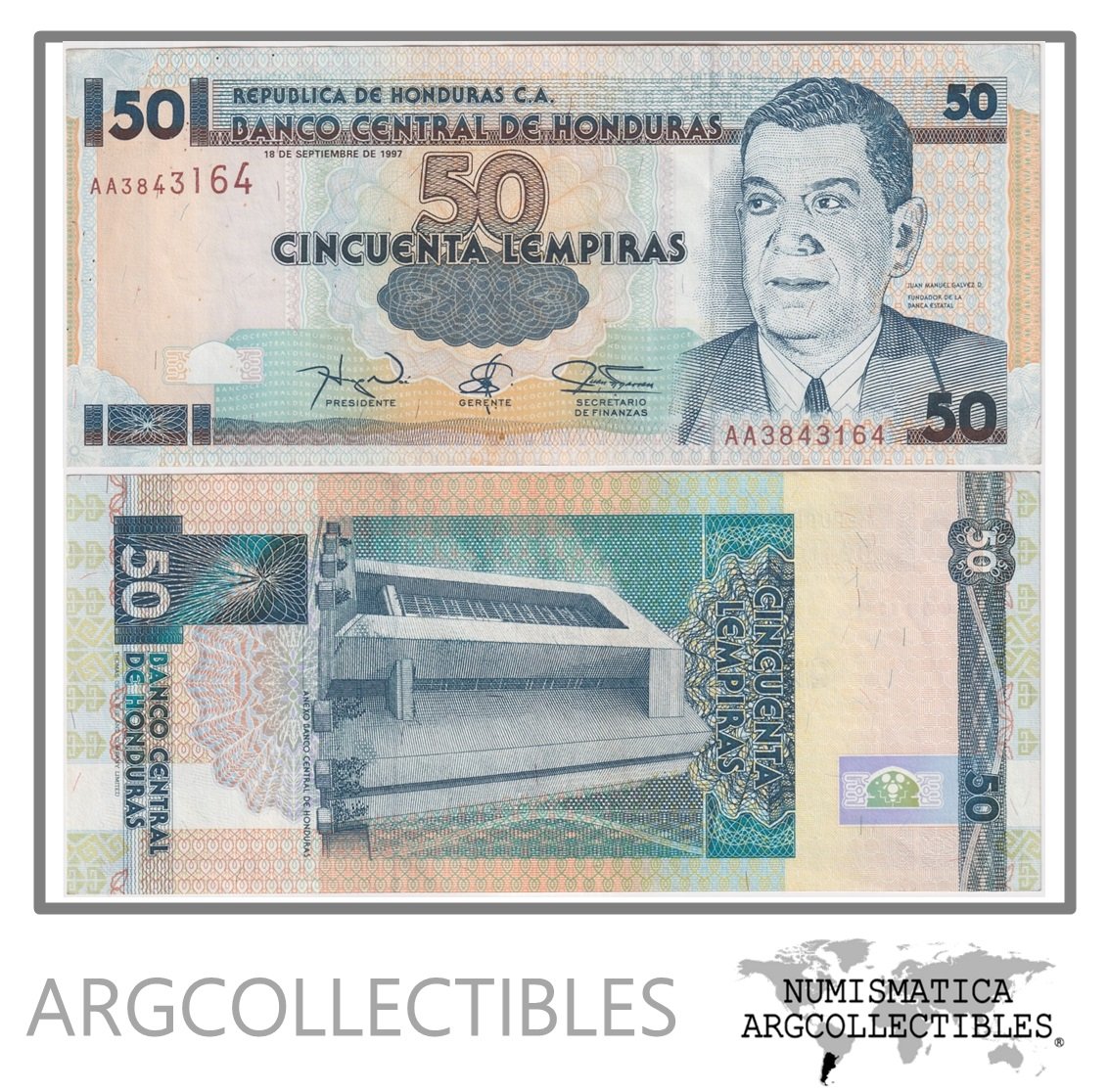 Honduras Billete 50 Lempiras 1997 P-74e UNC