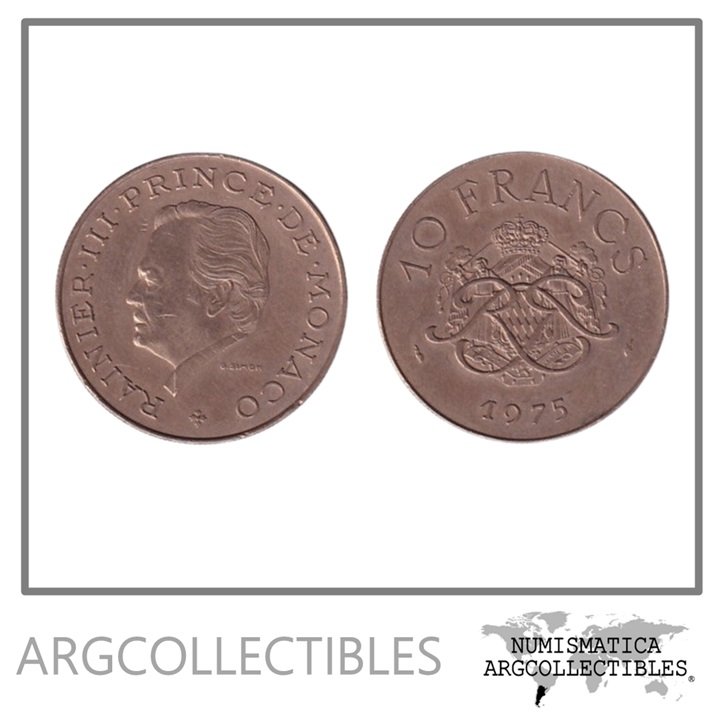 Monaco Moneda 10 Francos 1975 Laton KM-154 XF