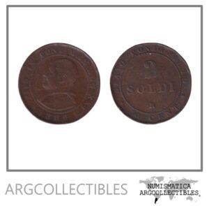 Vaticano Moneda 2 Soldi / 10 Centavos 1866 R Cobre KM-1373 F+