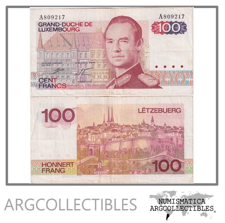 Luxemburgo Billete 100 Francos 1986 P-58a VF+