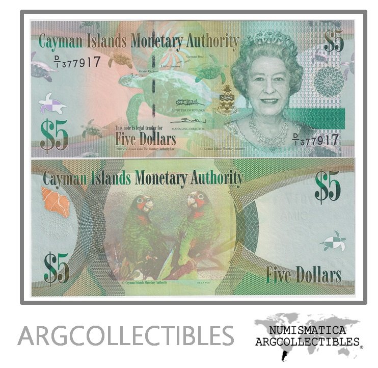 Islas Caiman Billete 5 Dolares 2010 P-39a UNC