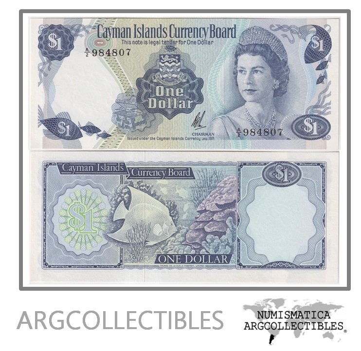 Islas Caiman Billete 1 Dolar 1971 P-1b UNC