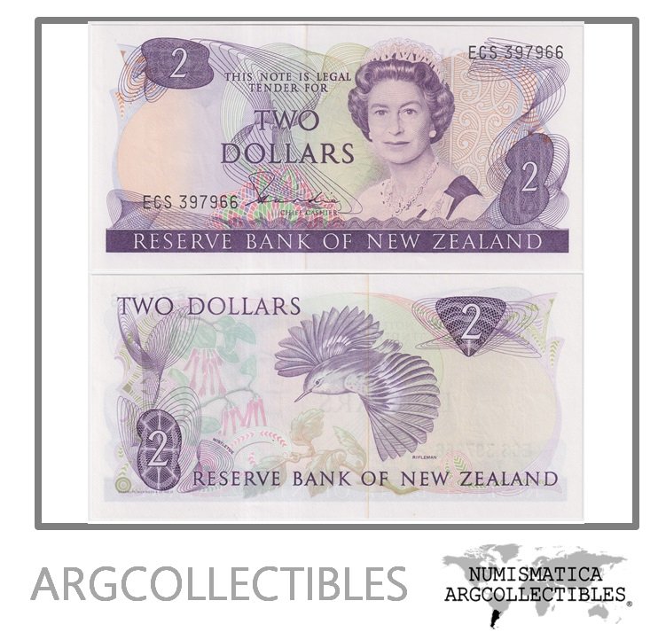 Nueva Zelanda Billete 2 Dolares 1981 P-170a UNC