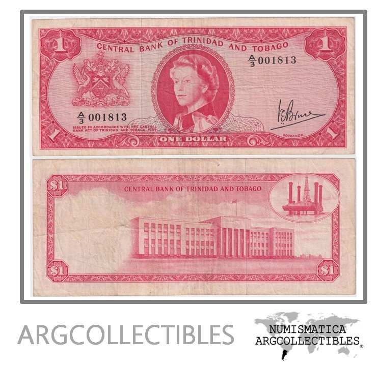 Trinidad y Tobago Billete 1 Dolar 1964 P-26c VF