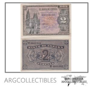 España Billete 2 Pesetas 1938 P-109 XF