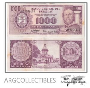 Paraguay Billete 1.000 Guaranies 1982 P-207(2)/MC219.b Xf- (Firmas Caceres-Acosta)