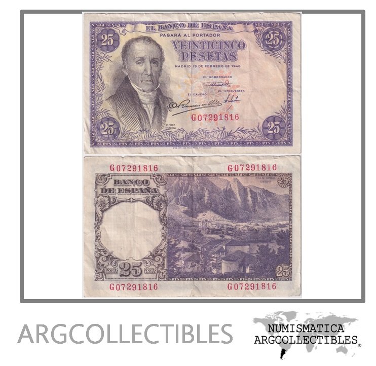 España Billete 25 Pesetas 1946 P-130 VF