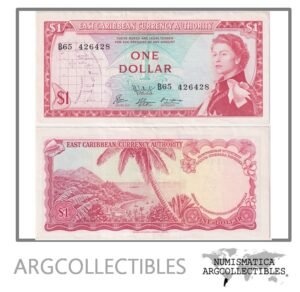 Caribe del Este Billete 1 Dolar 1965 P-13f(1) XF+