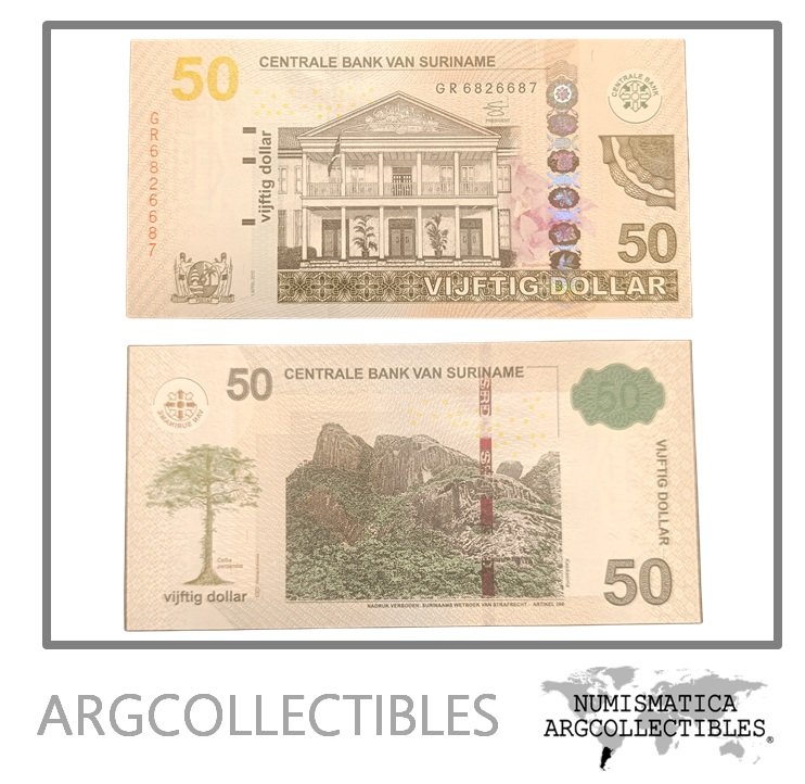 Surinam Billete 50 Dolares 2012 P-165b UNC