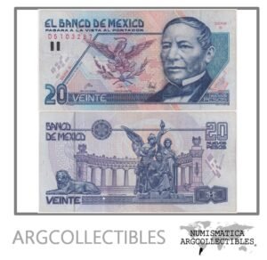 Mexico Billete 20 Pesos 1992 P-100 VF+ (Serie B)