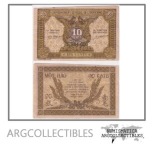 Indochina Francesa Billete 10 Centavos 1942 P-89 VF+