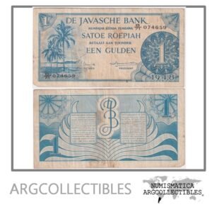 Indias Holandesas Billete 1 Gulden 1948 P-98 F+ (Banco Javasche)