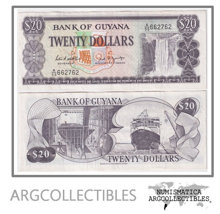 Guyana Billete 20 Dolares 1966 P-24d XF