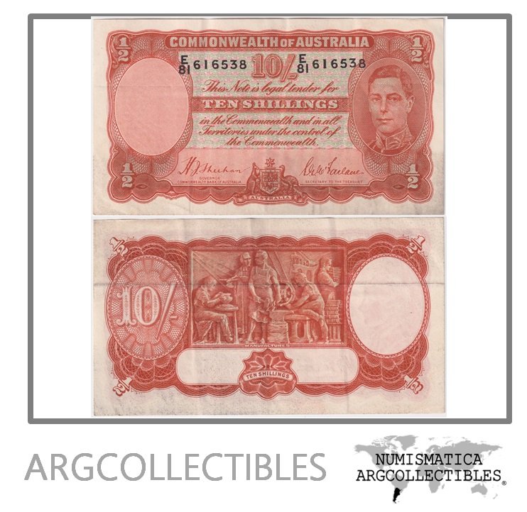 Australia Billete 10 Shillings 1939 P-25a VF+