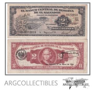 El Salvador Billete 2 Colones 1962 P-101a VF (Serie NA)