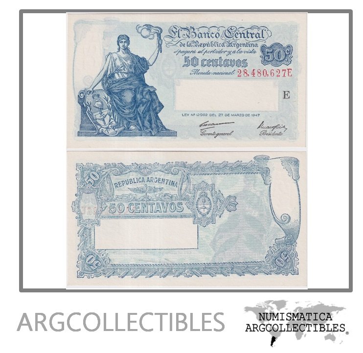 Argentina Billete 50 Centavos 1949 P-256/BOT-1810 UNC (Serie E)