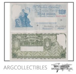Argentina Billete 10 Pesos 1937 P-253/BOT-1879 XF (Serie D)