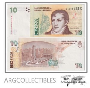 Argentina Billete 10 pesos 2000 P-348/ BOT-3407 UNC (Serie C)