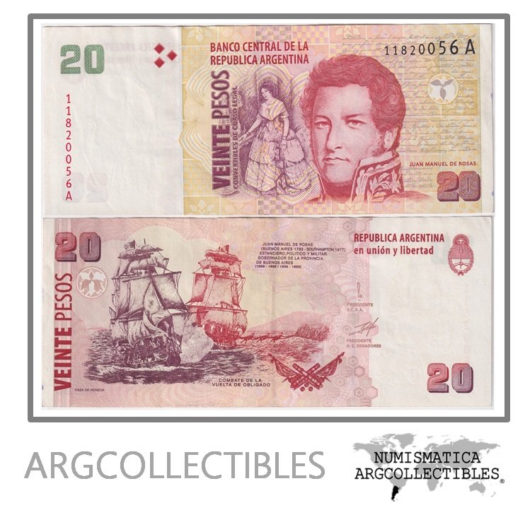 Argentina Billete 20 Pesos 2000 P-349/BOT-3502 XF (Serie A)