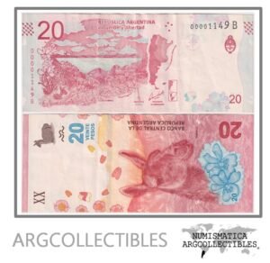 Argentina Billete 20 Pesos 2017 P-361/BOT-5002 XF (Serie B) (Numero Bajo)