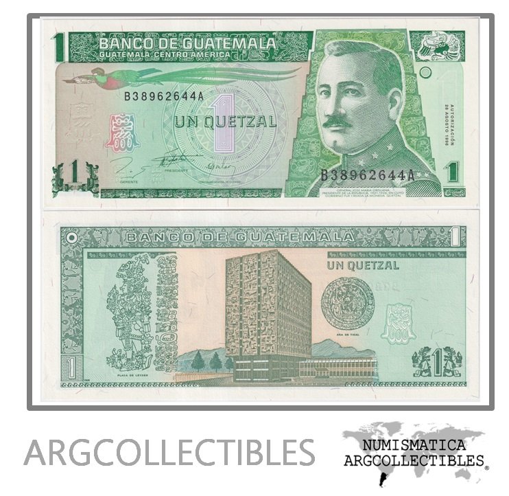 Guatemala Billete 1 Quetzal 1996 P-97/ANG-181 UNC (Serie BA)