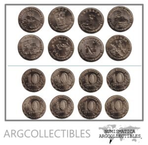 Rusia Moneda Set x 8 10 Rublos 2026 Ciudades de Gloria Laboral Laton UNC
