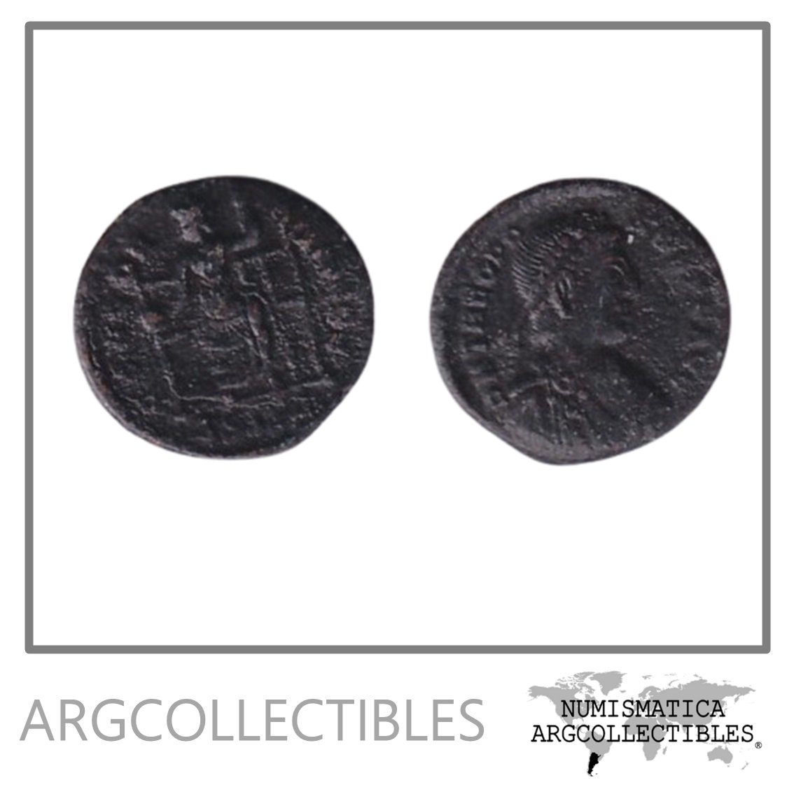 Imperio Romano Moneda AE Centenional 379 Teodosio I,Augusto MRBI#9222.e