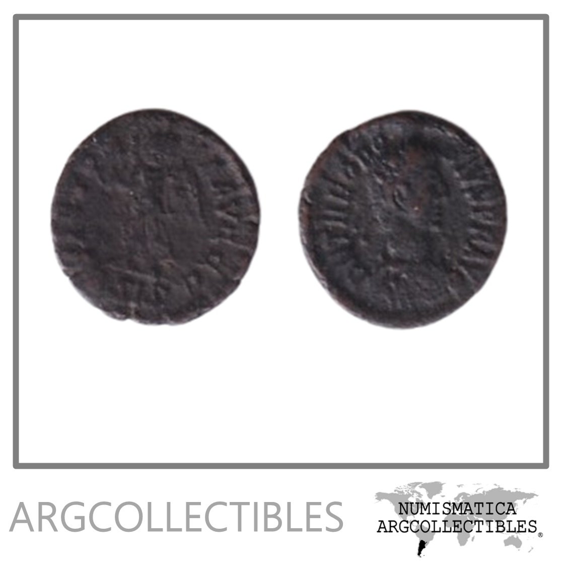 Imperio Romano Moneda AE Nummus 379 Teodosio I,Augusto MRBI#9230.d