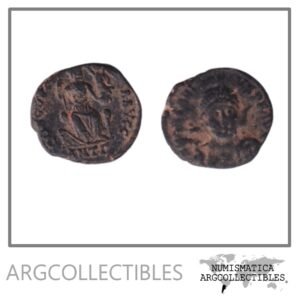 Imperio Romano Moneda AE Decargiro 402 Teodosio II,Augusto MRBI#9519.d