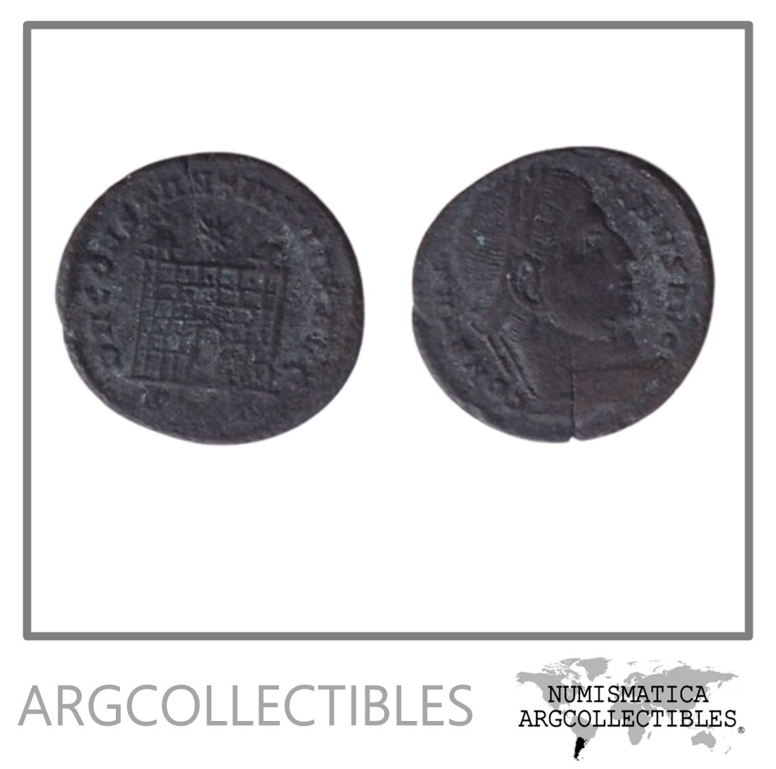 Imperio Romano Moneda VE Centenional 307 Constantino I, MRBI#8271.x