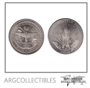 Islas Marshall Moneda 5 Dolares 1988 Niquel Transbordador Espacial Discovery KM-6 UNC