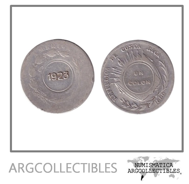 Costa Rica Moneda 1 Colon 1923-1890 Plata 750 KM-163 VF